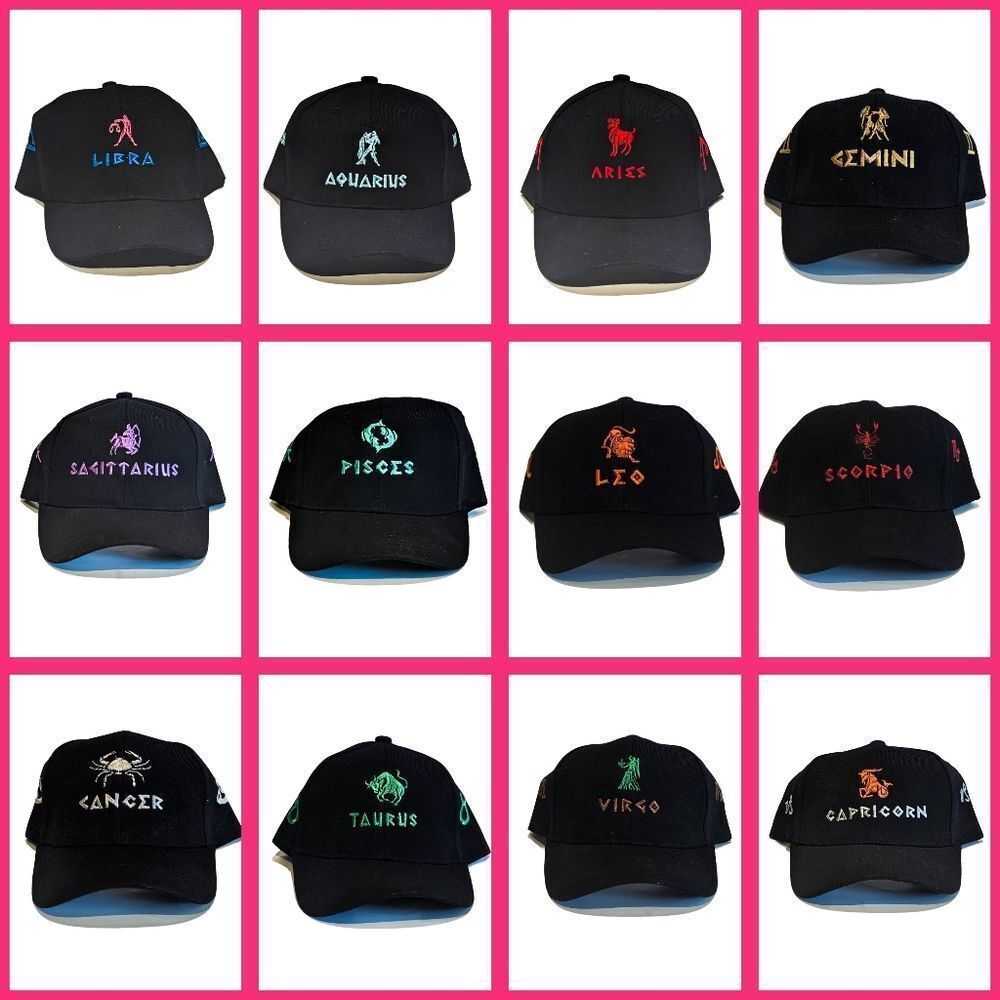 Zodiac Astrology Hat Baseball Cap Present Gift Thick Material Adjustable